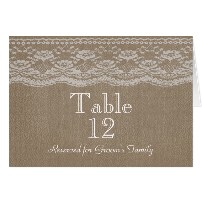 Número de tabla de Boda de cuero y encaje (Anverso (Horizontal))