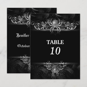 número de tabla de boda de halloween postal