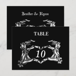 número de tabla de boda de halloween postal