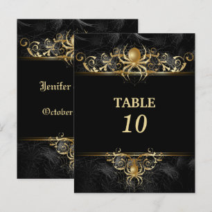 número de tabla de boda de halloween postal