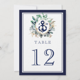 Número de tabla de Boda de la Marina de Verduras d