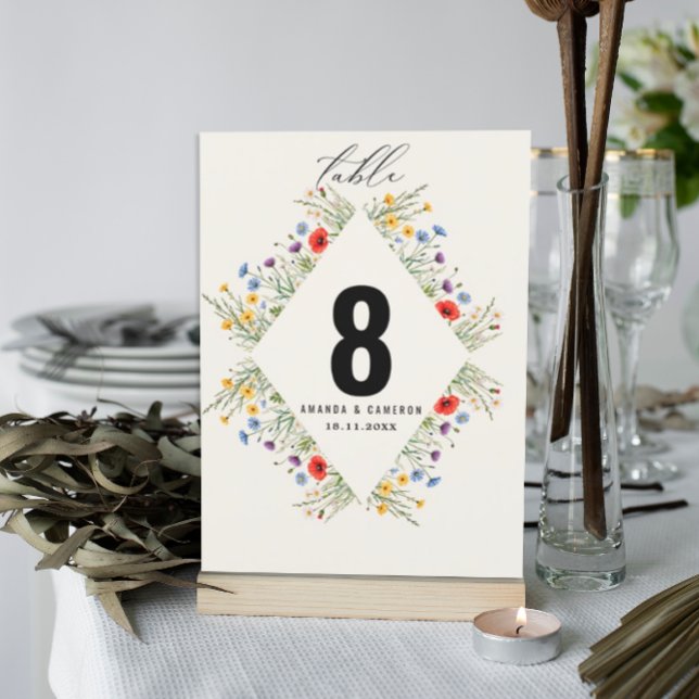 Número de tabla de Boda de pradera de flor salvaje (Subido por el creador)