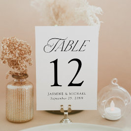 Número de tabla de Boda de tipografía elegante mod