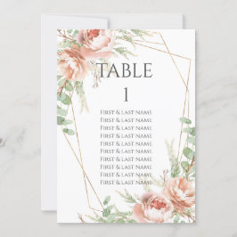 Número de tabla de boda Rosas de Rubor