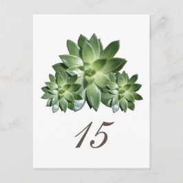 Número de tabla de Boda simple y suculento postal