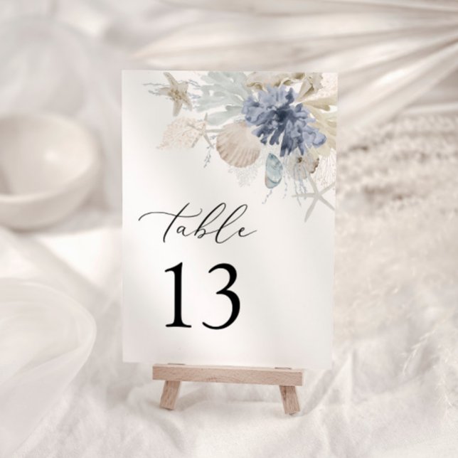 Número de tabla de Bodas azules de Boho Ocean Beac (Subido por el creador)