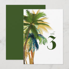 Número de tabla de bodas de la playa de Palm Tree