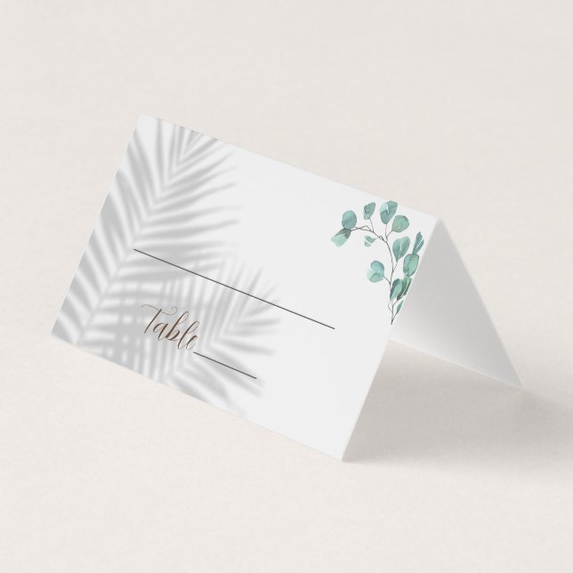 Número de tabla de eucalipto y tarjetas de lugar d (Anverso)