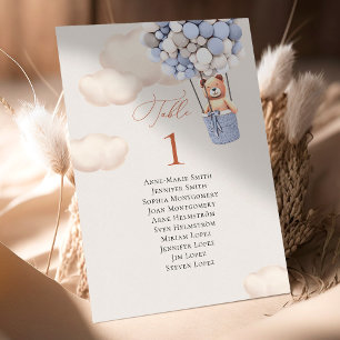 Número de tabla de globos de oso y nombres de invi