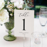 Número de tabla de guión de caligrafía de Boda de<br><div class="desc">Números de mesa Boda de lujo: Estos números de mesa bodas presentan una caligrafía elegante para un aspecto lujoso. Cambie sus nombres y la fecha de boda o evento en la parte inferior. Lo que cambies por un lado cambiará automáticamente por el otro.</div>