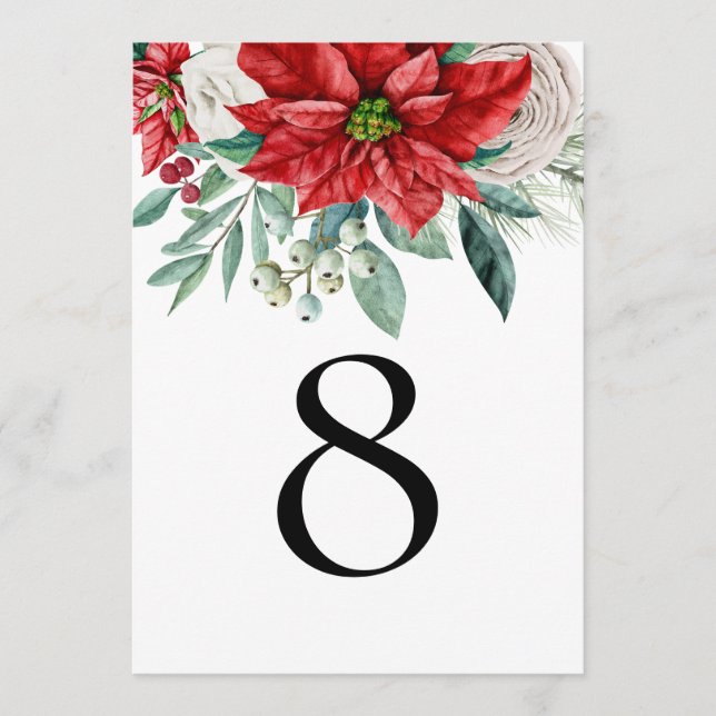 Número de tabla de los Navidades de la Poinsettia  (Anverso)