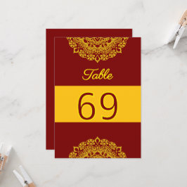 número de tabla de mandala dorada