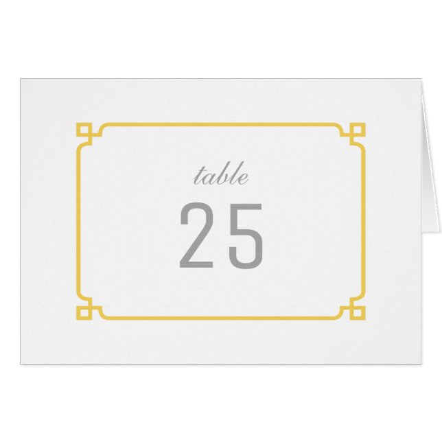 Número de tabla de Moda de deco amarillo (Anverso (Horizontal))