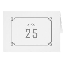 Número de tabla de Moda de deco gris