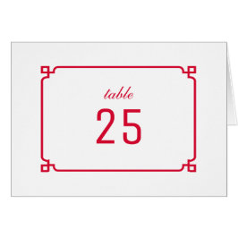 Número de tabla de Moda de Deco rojo