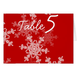 Número de tabla de Navidades de copos de nieve roj