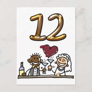 Número de tabla de personalizado 12 postales