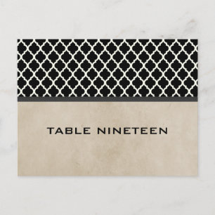 Número de tabla de quatrefoil de Moda gris postal