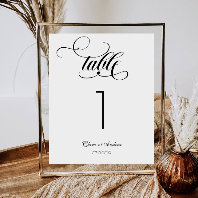 Número de tabla de script de caligrafía de boda EL (Subido por el creador)