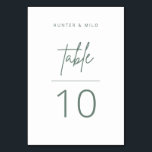 Número de tabla de script simple Tarjeta de recepc<br><div class="desc">El boda del número de la tabla de signos incluye una sencilla escritura con colores modernos, perfecta para ayudar a sus huéspedes a encontrar su mesa en la recepción de su boda o en el evento. Este artículo forma parte de nuestra colección de bodas de Hunter H100, por favor, compre...</div>