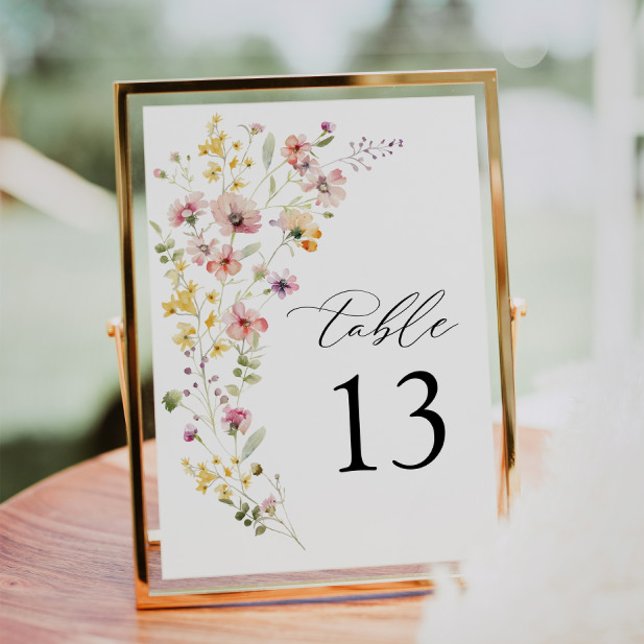 Número de tabla del Boda de flores silvestres de c (Wedding Table Number)