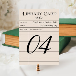 Número de tabla del Boda de la tarjeta de libro de