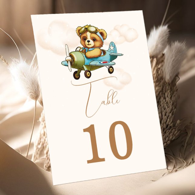 Número de tabla del piloto de aviones de bebé Tedd (Teddy Bear Baby Airplane Pilot Table Number)