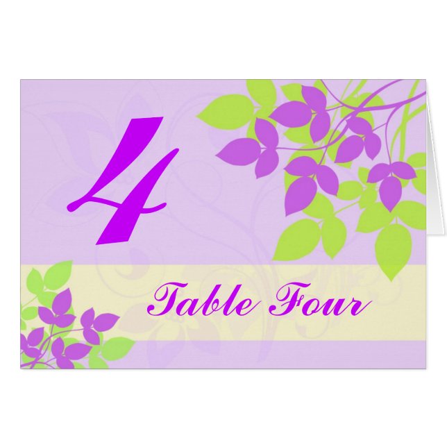 Número de tabla - Flores florales - Lavanda y cal (Anverso (Horizontal))