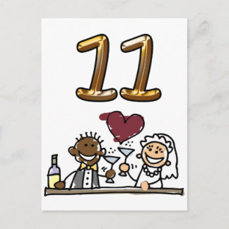 Número de tabla personalizado 11 postales
