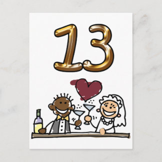 Número de tabla personalizado 13 postales