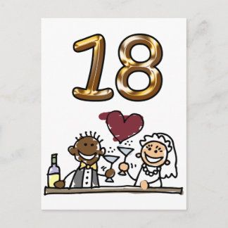 Número de tabla personalizado 18 postales