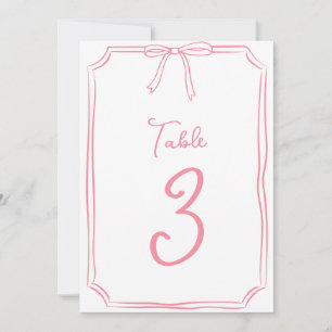 Número de tabla rosada de la coqueta de la curva d