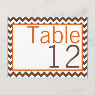 Número de tabla Tarjeta Naranja marrón Nombre de c