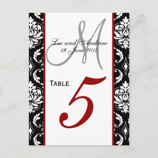 Número de tarjetas Damask Red