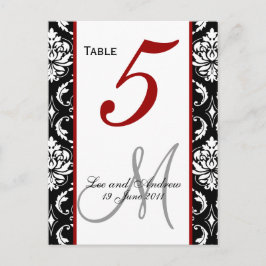 Número de tarjetas Damask Red