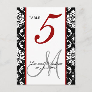 Número de tarjetas Damask Red