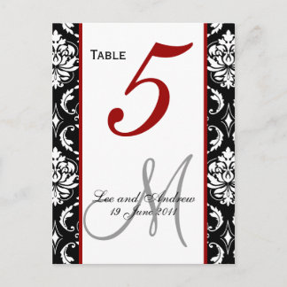 Número de tarjetas Damask Red