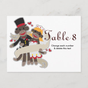 Número de tarjetas postales de mesa de SOCK MONKEY