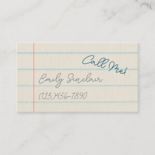 Número De Teléfono Llámame Tarjeta De Contacto En 