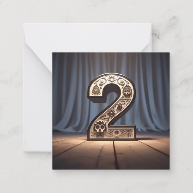 Número Día de los Muertos - La tarjeta de 2 (Anverso)