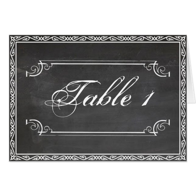 Número elegante de la tabla de la boda de la (Anverso (Horizontal))