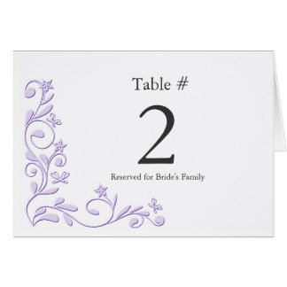 Número elegante de la tabla de la recepción
