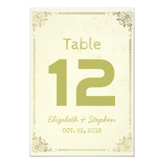 Número floral de la tabla del asiento del boda del invitación 8,9 x 12,7 cm