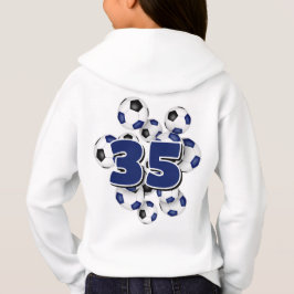 número jersey en el grupo de pelotas de fútbol azu