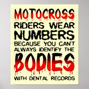 Número Los Cuerpos Dirt Bike Motocross Póster Seña