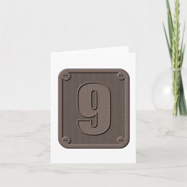 Número metalizado Nueve tarjetas de notas (Subido por el creador)
