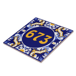 número personalizado de azulejos perwinkle, azul y