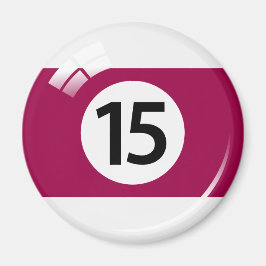 Número quince imán de refrigerador de bolas de bil