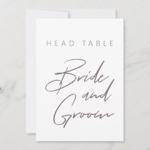 Número simple de tabla Minimalista Novia y Groom