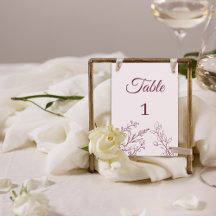 Número simple de tarjeta de mesa floral Boho